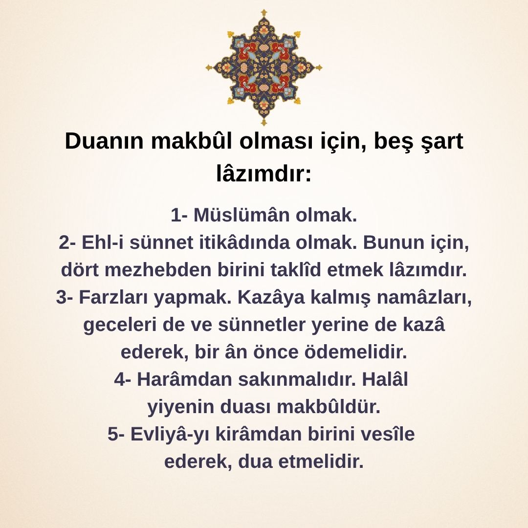 Duanın kabul olması için